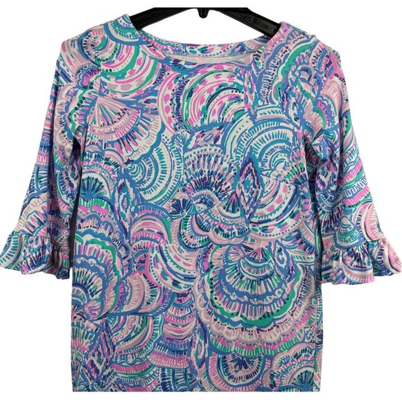 Kids Lilly Pulitzer Mini Sophie Ruffle Multi Happy As A Clam Dress sz XL (12-14) - Picture 2 of 9